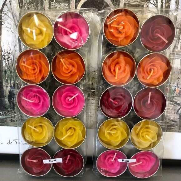 NWOT: Rose Tea-light Candle Set‎ - Picture 1 of 7
